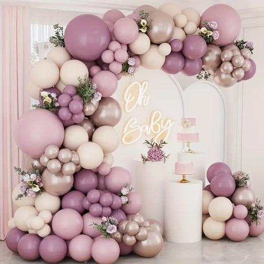 Bohemian Pastel Purple & Golden Balloon Kit