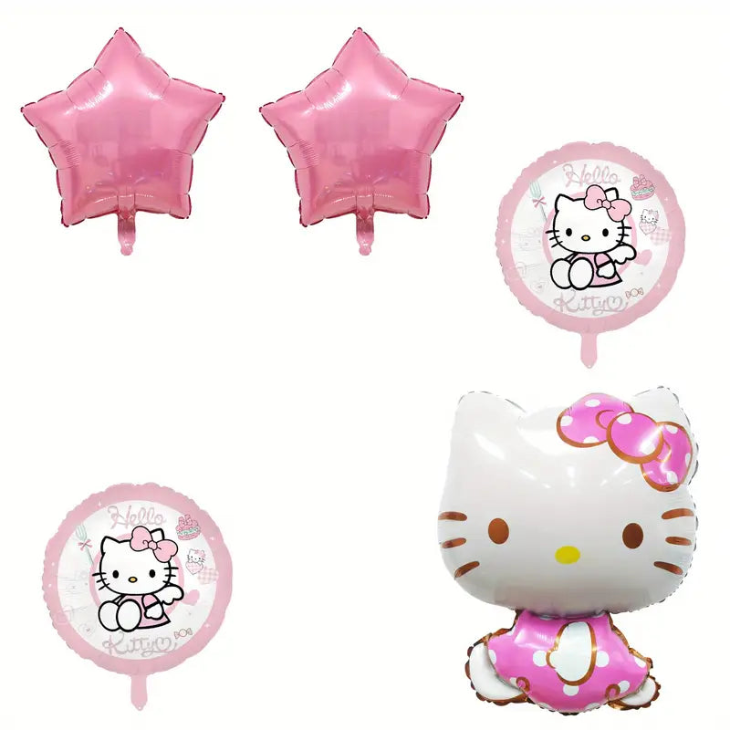 5pcs Hello Kitty Shape Aluminum Foil Balloon Set