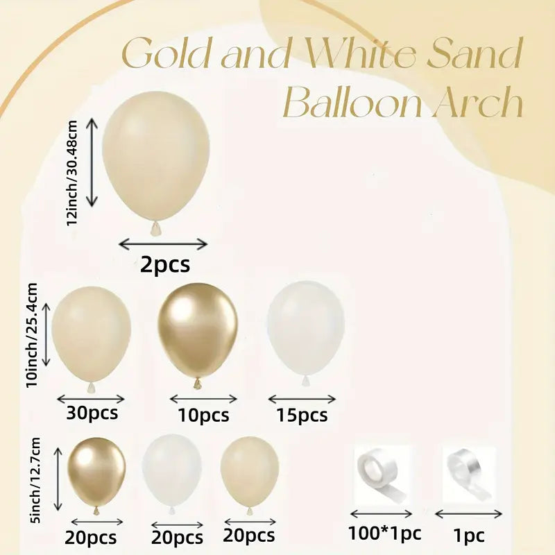 Elegant White & Golden Balloon Kit