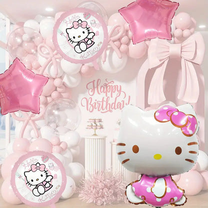 5pcs Hello Kitty Shape Aluminum Foil Balloon Set