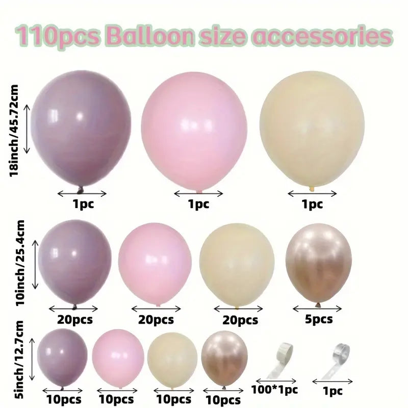 Bohemian Pastel Purple & Golden Balloon Kit